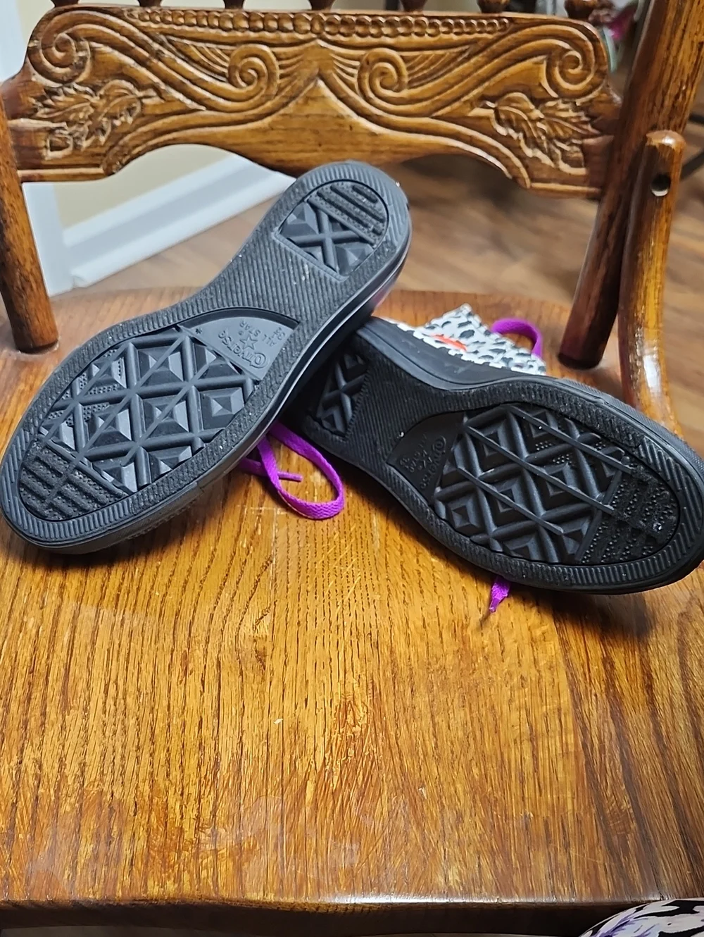 Converse Kids High-Top Sneakers in Black, White, Purple & Orange